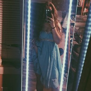 Blue Strapless Homecoming/Prom Dress (size 6)